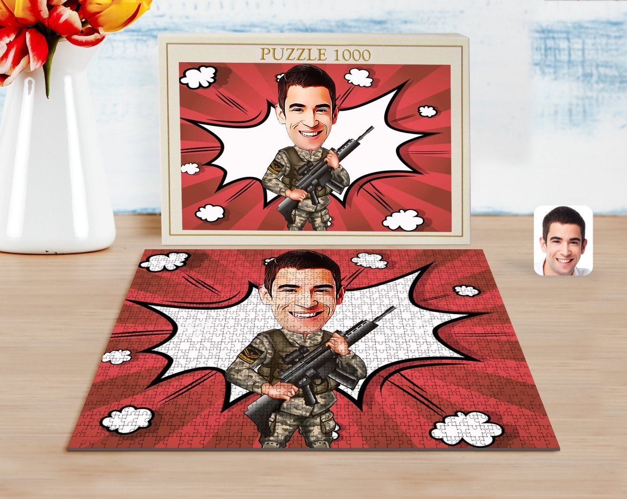 Kişiye Özel Uzman Jandarma Karikatürlü 1000 Parça Profesyonel Puzzle-1