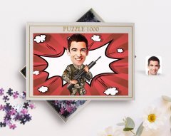 Kişiye Özel Uzman Jandarma Karikatürlü 1000 Parça Profesyonel Puzzle-1