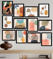 BK Gift 12 Parça Çerçeve Görünümlü Ahşap Tablo Seti (65x80cm)-9