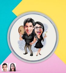 Kişiye Özel Sevgililer Karikatürlü Dev Boy Haribo Minis Kovası (10gx100adet) Model 18