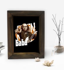 BK Gift Erkin Baba Tasarımlı Dekoratif Doğal Masif Ahşap Çerçeve 15x20cm-1
