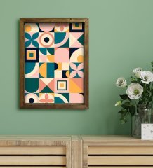 BK Gift Otel Odası Konseptli Doğal Masif Ahşap Çerçeveli Tablo 30x40cm-24
