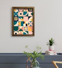 BK Gift Otel Odası Konseptli Doğal Masif Ahşap Çerçeveli Tablo 30x40cm-24