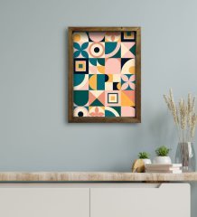 BK Gift Otel Odası Konseptli Doğal Masif Ahşap Çerçeveli Tablo 30x40cm-24