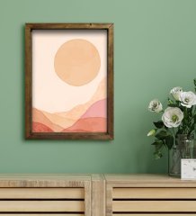 BK Gift Otel Odası Konseptli Doğal Masif Ahşap Çerçeveli Tablo 45x65cm-75
