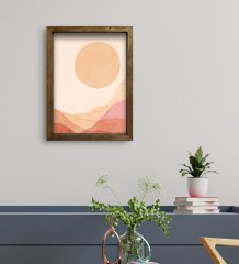 BK Gift Otel Odası Konseptli Doğal Masif Ahşap Çerçeveli Tablo 45x65cm-75