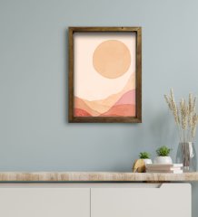 BK Gift Otel Odası Konseptli Doğal Masif Ahşap Çerçeveli Tablo 45x65cm-75