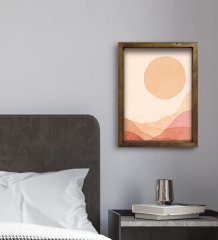 BK Gift Otel Odası Konseptli Doğal Masif Ahşap Çerçeveli Tablo 45x65cm-75