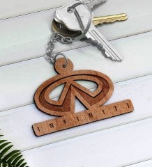 Infiniti Logolu Ahşap Anahtarlık-1