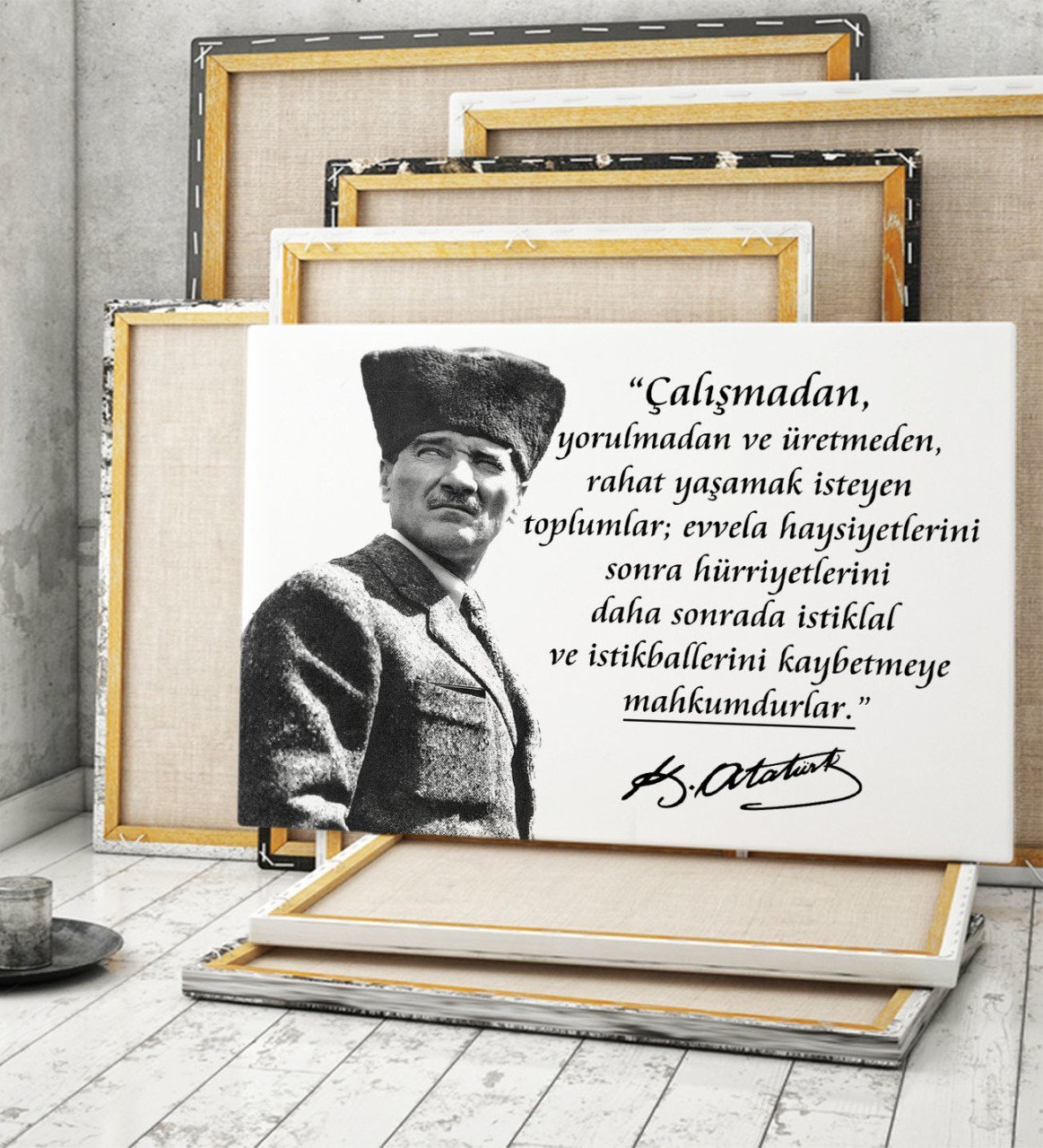 BK Gift Atatürk Tasarımlı Kanvas Tablo 70x100cm-52