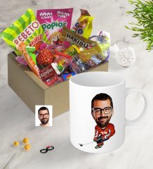 Kişiye Özel Bay Hokey Oyuncusu Karikatürlü Nostaljik Lezzetler Kupa Seti