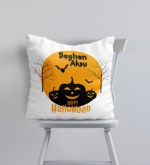 Kişiye Özel Happy Halloween Tasarımlı Yastık-3