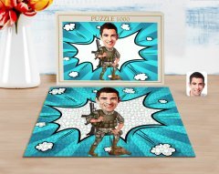 Kişiye Özel Uzman Çavuş Karikatürlü 1000 Parça Profesyonel Puzzle-1