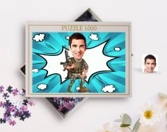 Kişiye Özel Uzman Çavuş Karikatürlü 1000 Parça Profesyonel Puzzle-1