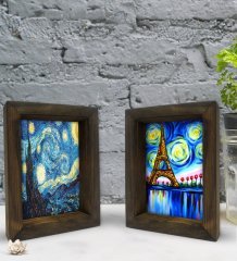 Bk Gift Dekoratif 2'li Doğal Masif Ahşap Çerçeve 15x20cm-16