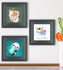 BK Gift 3’lü Ahşap Çerçeveli Taş Duvar Dekoru-12