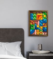 BK Gift Otel Odası Konseptli Doğal Masif Ahşap Çerçeveli Tablo 30x40cm-23