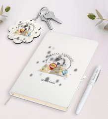 Kişiye Özel Harita Mühendisi Beyaz Defter Kalem Ve Anahtarlık Hediye Seti-1