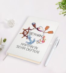 Kişiye Özel İsimli Beyaz Seyir Defteri ve Kalem Seti-4
