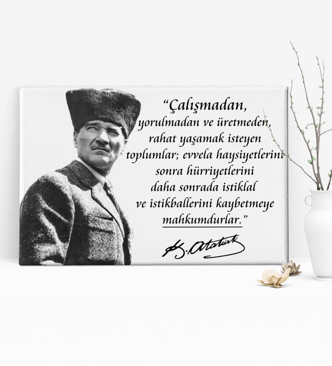 BK Gift Atatürk Tasarımlı Kanvas Tablo 50x70cm-52