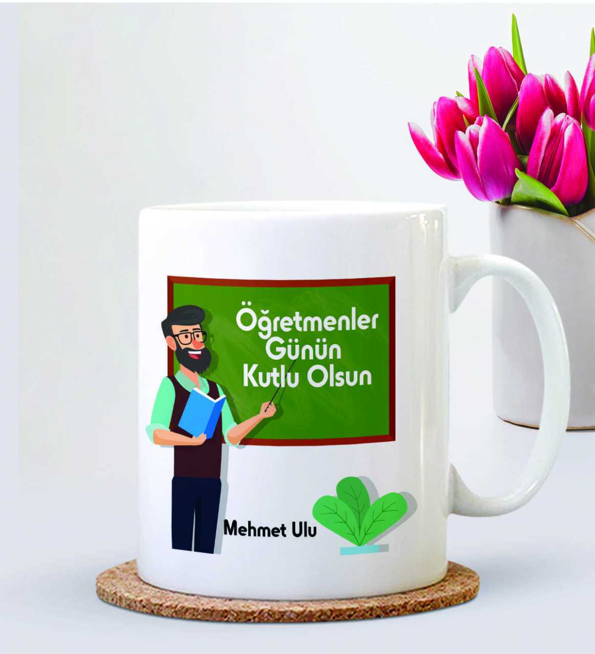 Kişiye Özel Öğretmenler Günü 10 Temalı  Beyaz Kupa Bardak
