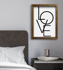 BK Gift Yatak Odası Konseptli Doğal Masif Ahşap Çerçeveli Tablo-101