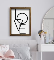 BK Gift Yatak Odası Konseptli Doğal Masif Ahşap Çerçeveli Tablo-101