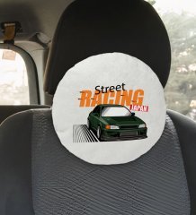 BK Gift Street Racing Tasarımlı Yuvarlak Araç Koltuk Yastığı-1
