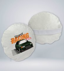 BK Gift Street Racing Tasarımlı Yuvarlak Araç Koltuk Yastığı-1