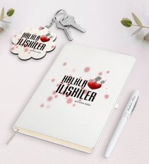 Kişiye Özel Halkla İlişkiler Beyaz Defter Kalem Ve Anahtarlık Hediye Seti