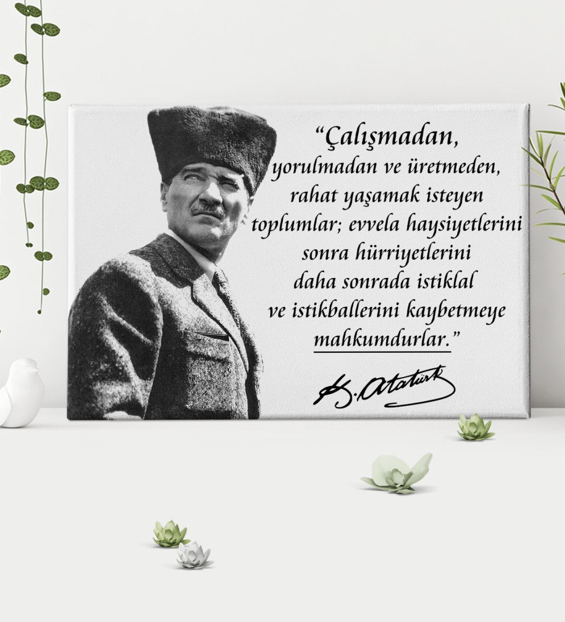 BK Gift Atatürk Tasarımlı Kanvas Tablo 30x50cm-52