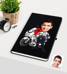 Kişiye Özel Bay Yunus Polis Karikatürlü Siyah Defter
