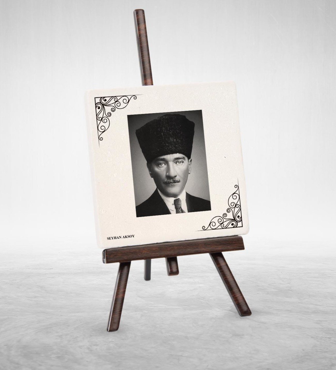 Kişiye Özel Atatürk Tasarımlı Şovaleli Doğal Taş - 2