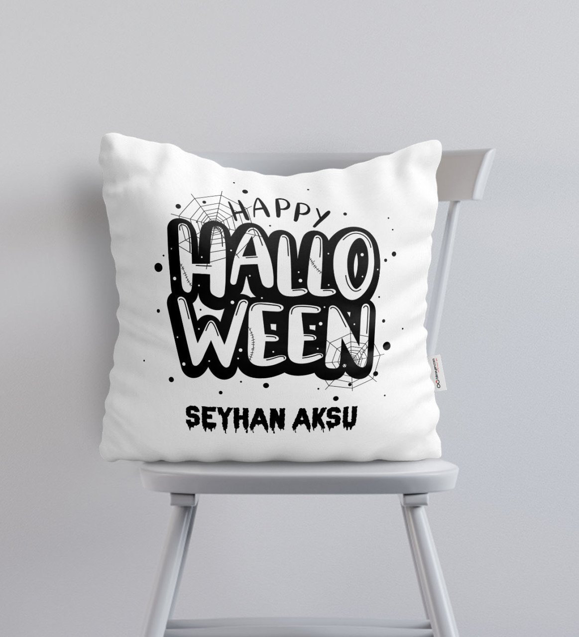 Kişiye Özel Happy Halloween Tasarımlı Yastık-1