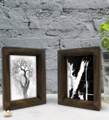 Bk Gift Dekoratif 2'li Doğal Masif Ahşap Çerçeve 15x20cm-14