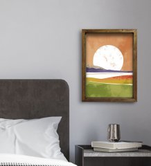 BK Gift Otel Odası Konseptli Doğal Masif Ahşap Çerçeveli Tablo 45x65cm-72