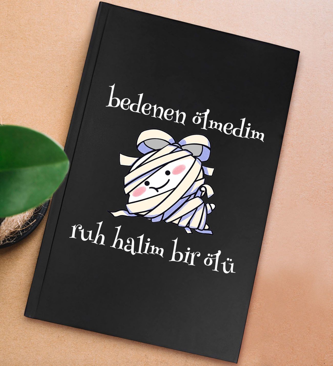 BK Gift Sert Kapaklı Siyah Lastikli Defter , Arkadaşa Hediye, Yeni İş Hediyesi, Doğum Günü Hediyesi-5