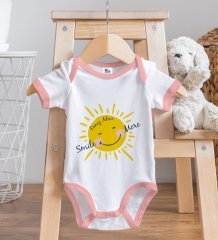 BK Kids Kişiye Özel Pembe Bebek Body Zıbın - Model 106