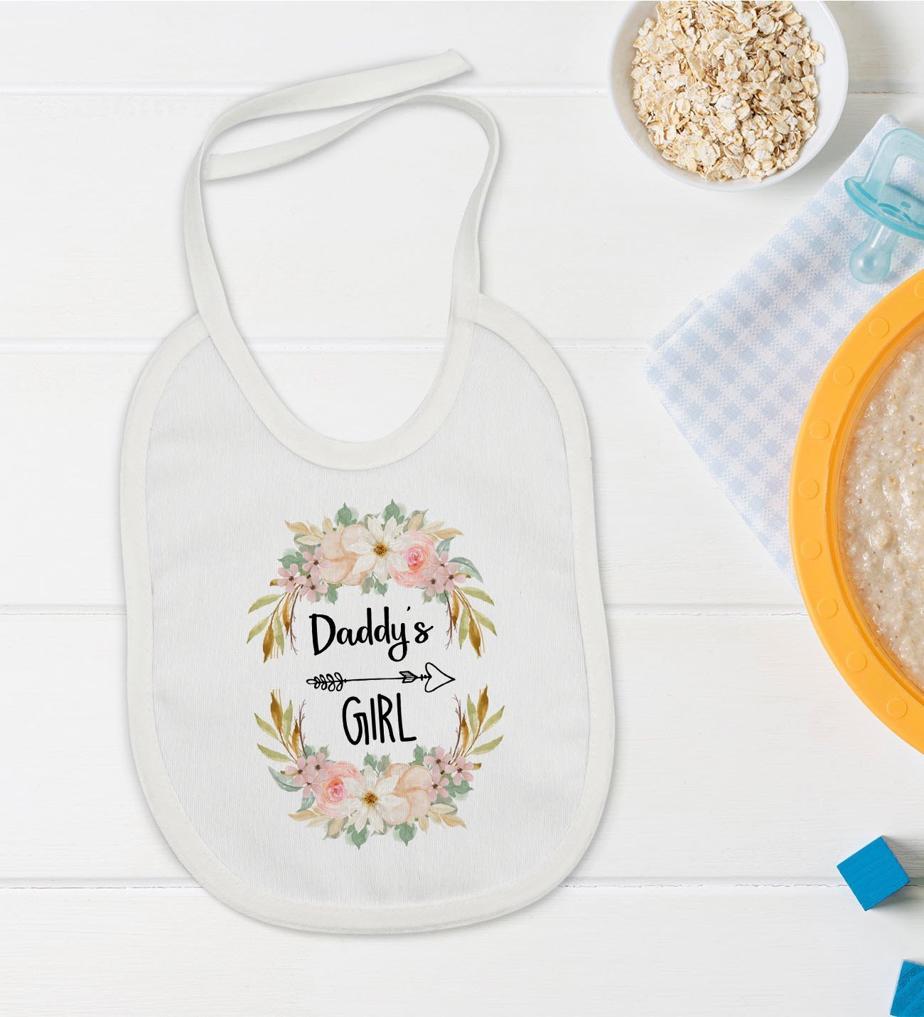 BK Kids Daddy's Girl Tasarımlı Bebek Mama Önlüğü - Model 1