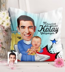 Kişiye Özel Bay Kadın Hastalıkları ve Doğum Uzmanı Karikatürlü Saten Yastık - 1