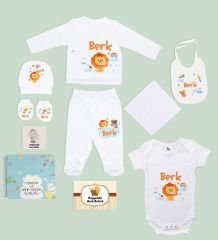 BK Kids Kişiye Özel Beyaz Yeni Doğan Hastane Çıkışı, Anne-Bebek Günlüğü, Bebek Body Zıbın, 10 Parça Bebek Hediye Seti-4