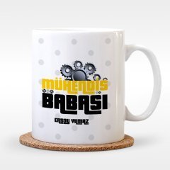Kişiye Özel Mühendis Babası Tasarımlı Beyaz Kupa Bardak - 1