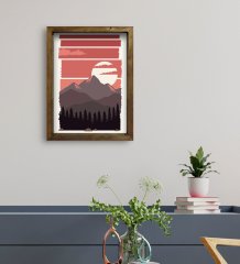 BK Gift Otel Odası Konseptli Doğal Masif Ahşap Çerçeveli Tablo 30x40cm-20