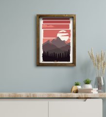 BK Gift Otel Odası Konseptli Doğal Masif Ahşap Çerçeveli Tablo 30x40cm-20