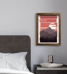 BK Gift Otel Odası Konseptli Doğal Masif Ahşap Çerçeveli Tablo 30x40cm-20