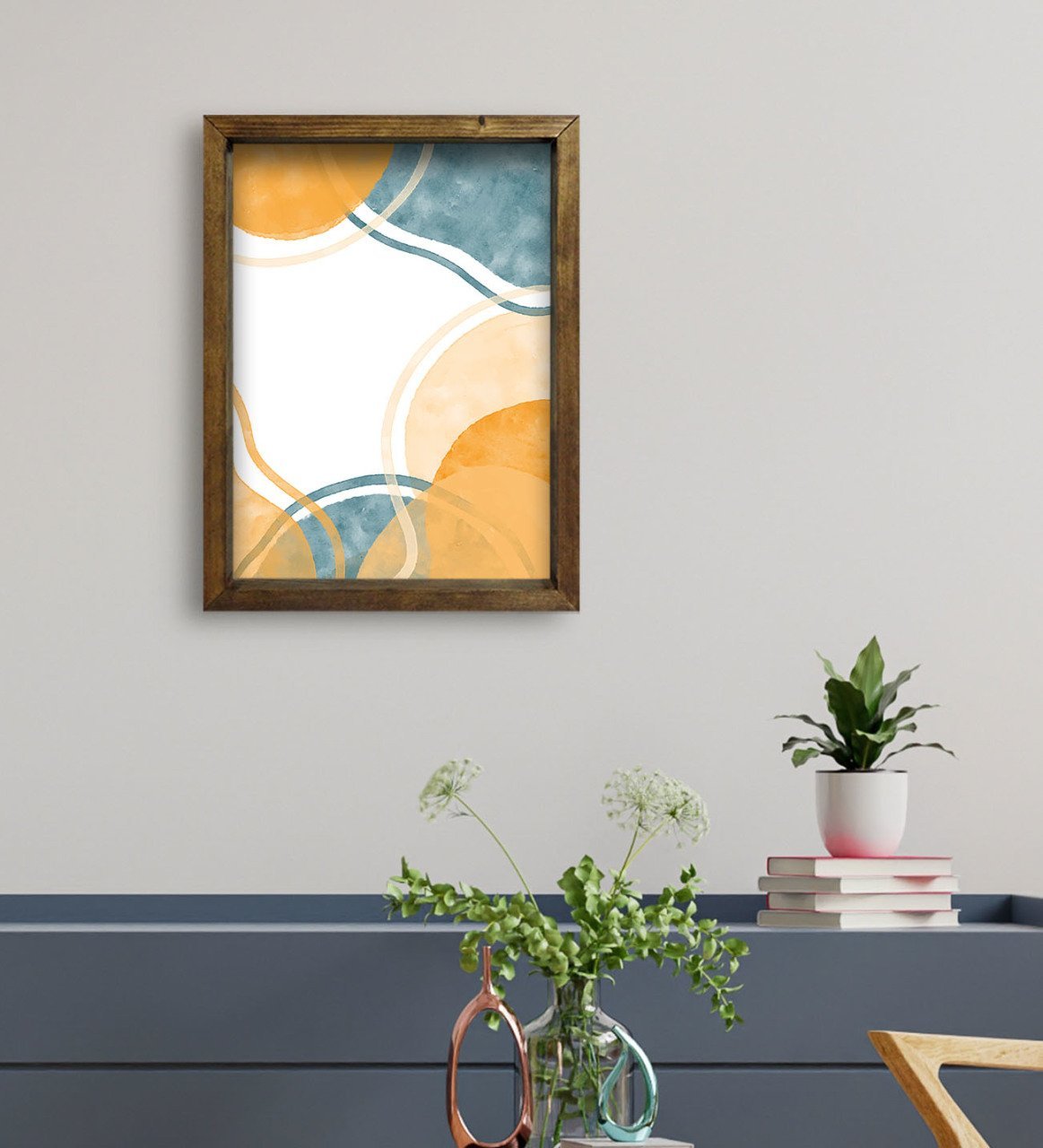 BK Gift Otel Odası Konseptli Doğal Masif Ahşap Çerçeveli Tablo 45x65cm-71