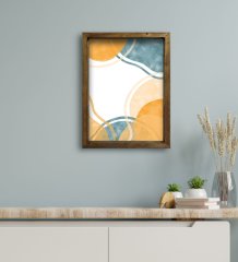 BK Gift Otel Odası Konseptli Doğal Masif Ahşap Çerçeveli Tablo 45x65cm-71