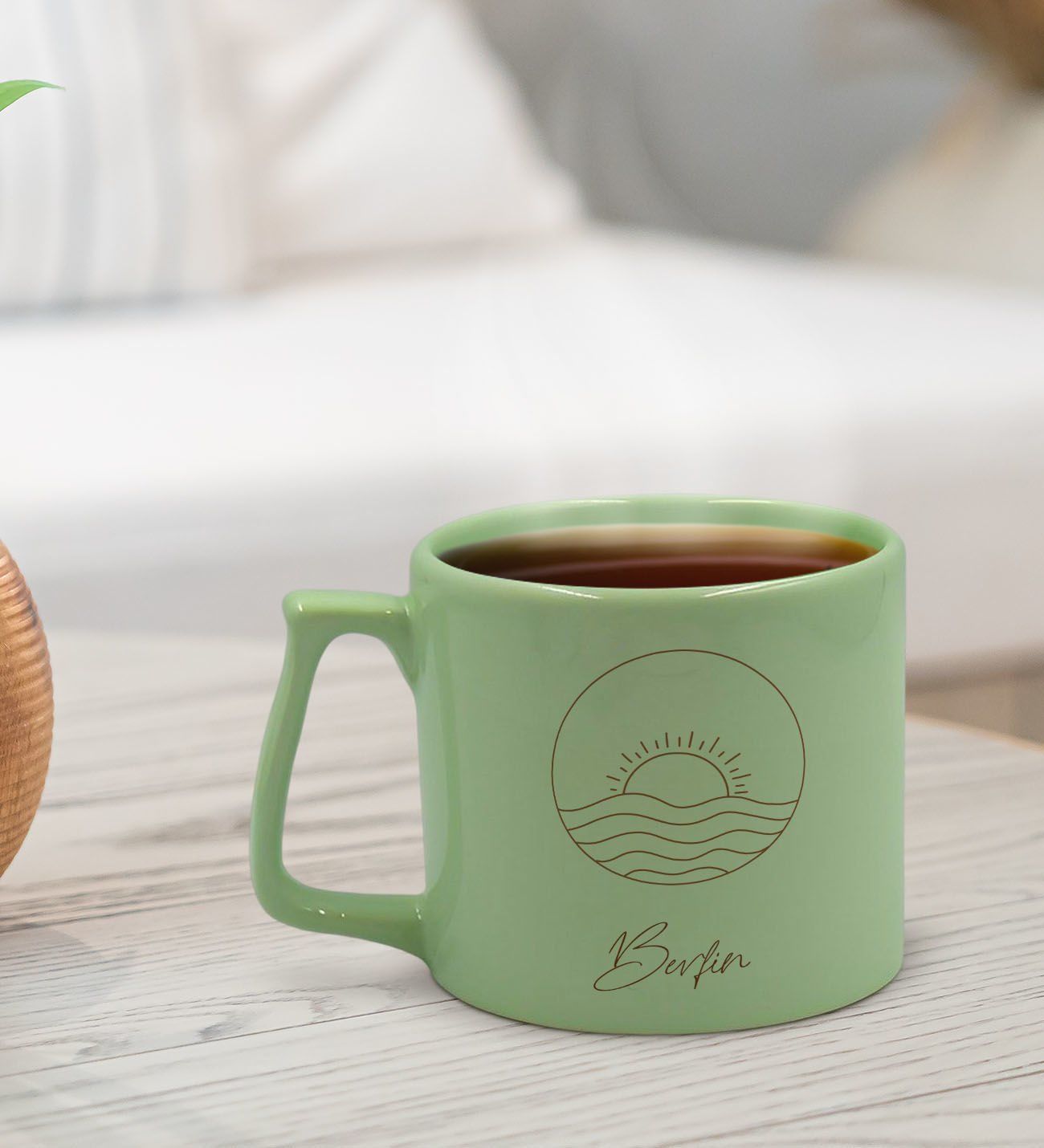 BK Gift Kişiye Özel İsimli Pastel Yeşil Middle Kupa Bardak, Arkadaşa Hediye, Ev Hediyesi, Doğum Günü Hediyesi, Ofis Hediyesi-7