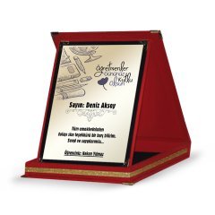 Kişiye Özel Kırmızı Plaket (Öğretmenler Günü Temalı-25)