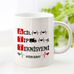 Kişiye Özel Mesleki Acil Tıp Teknisyeni Beyaz Kupa Bardak - 1